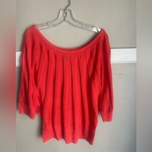 Ashley Stewart Coral Knit Off Shoulder Top Size 18-20